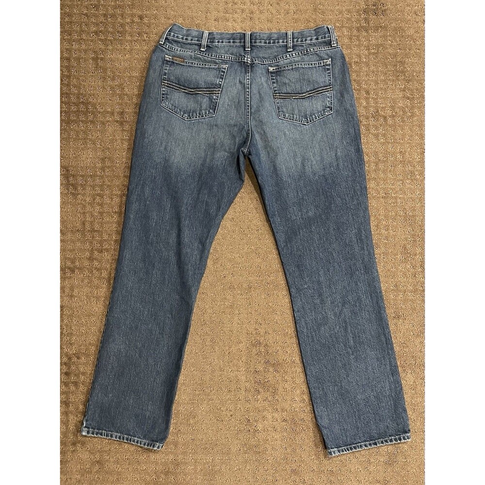 Ariat M2 Legacy Relaxed Boot Cut Jeans Mens 38x34 Medium Wash Denim Whiskered - Picture 2 of 8